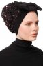 Enfleda - Svart & Bordeaux Turban