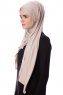 Eslem - Lys Taupe Pile Jersey Hijab - Ecardin