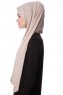 Eslem - Lys Taupe Pile Jersey Hijab - Ecardin