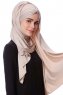 Eslem - Lys Taupe Pile Jersey Hijab - Ecardin