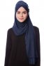 Eslem - Marineblå Pile Jersey Hijab - Ecardin