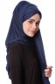 Eslem - Marineblå Pile Jersey Hijab - Ecardin