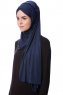 Eslem - Marineblå Pile Jersey Hijab - Ecardin