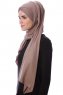 Eslem - Mørk Taupe Pile Jersey Hijab - Ecardin
