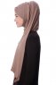 Eslem - Mørk Taupe Pile Jersey Hijab - Ecardin
