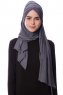 Eslem - Mørk Grå Pile Jersey Hijab - Ecardin