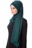 Eslem - Mørk Grønn Pile Jersey Hijab - Ecardin