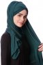Eslem - Mørk Grønn Pile Jersey Hijab - Ecardin