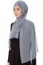Evren - Grå Chiffon Hijab