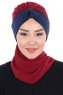 Gill - Bordeaux & Marineblå Praktisk Hijab
