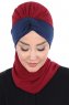 Gill - Bordeaux & Marineblå Praktisk Hijab