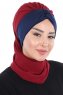 Gill - Bordeaux & Marineblå Praktisk Hijab