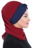 Gill - Bordeaux & Marineblå Praktisk Hijab