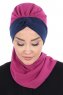 Gill - Fuchsia & Marineblå Praktisk Hijab