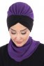 Gill - Lilla & Svart Praktisk Hijab