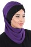 Gill - Lilla & Svart Praktisk Hijab