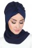 Gill - Marineblå & Marineblå Praktisk Hijab