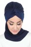 Gill - Marineblå & Marineblå Praktisk Hijab