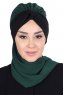 Gill - Mørk Grønn & Svart Praktisk Hijab