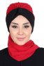 Gill - Rød & Svart Praktisk Hijab