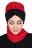 Gill - Rød & Svart Praktisk Hijab