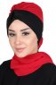 Gill - Rød & Svart Praktisk Hijab