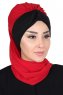 Gill - Rød & Svart Praktisk Hijab