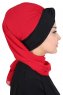 Gill - Rød & Svart Praktisk Hijab