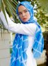 Habibah - Blå Mønstret Hijab - Sal Evi