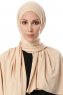 Hande - Beige Bomull Hijab - Gülsoy