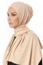 Hande - Beige Bomull Hijab - Gülsoy