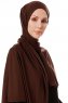 Hande - Mørkebrun Bomull Hijab - Gülsoy