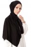 Hande - Svart Bomull Hijab - Gülsoy