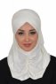 Hilda - Creme Bomull Hijab
