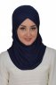 Hilda - Marineblå Bomull Hijab