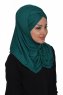 Hilda - Mørk Grønn Bomull Hijab