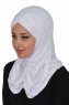 Hilda - Hvit Bomull Hijab