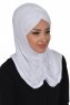 Hilda - Hvit Bomull Hijab