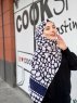 Iza - Marineblå & Hvit Mønstret Bomull Hijab - Mirach
