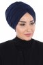 Jill - Marineblå Bomull Turban - Ayse Turban
