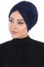 Jill - Marineblå Bomull Turban - Ayse Turban