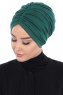 Jill - Mørk Grønn Bomull Turban - Ayse Turban