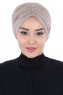 Jill - Taupe Bomull Turban - Ayse Turban