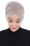 Jill - Taupe Bomull Turban - Ayse Turban