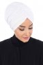 Jill - Hvit Bomull Turban - Ayse Turban