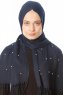 Kadri - Marineblå Hijab Med Perler - Özsoy