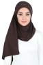 Kaisa - Brun Praktisk Bumull Hijab