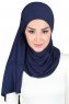 Kaisa - Marineblå Praktisk Bumull Hijab