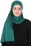 Kaisa - Mørk Grønn Praktisk Bumull Hijab