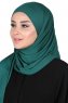 Kaisa - Mørk Grønn Praktisk Bumull Hijab